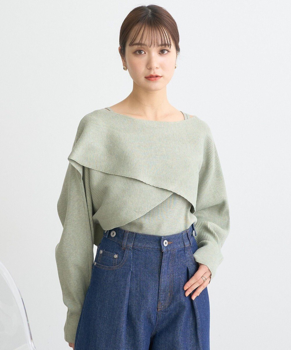 earth music&ecology ＳＥＴ２点クロスニット＋キャミソール 