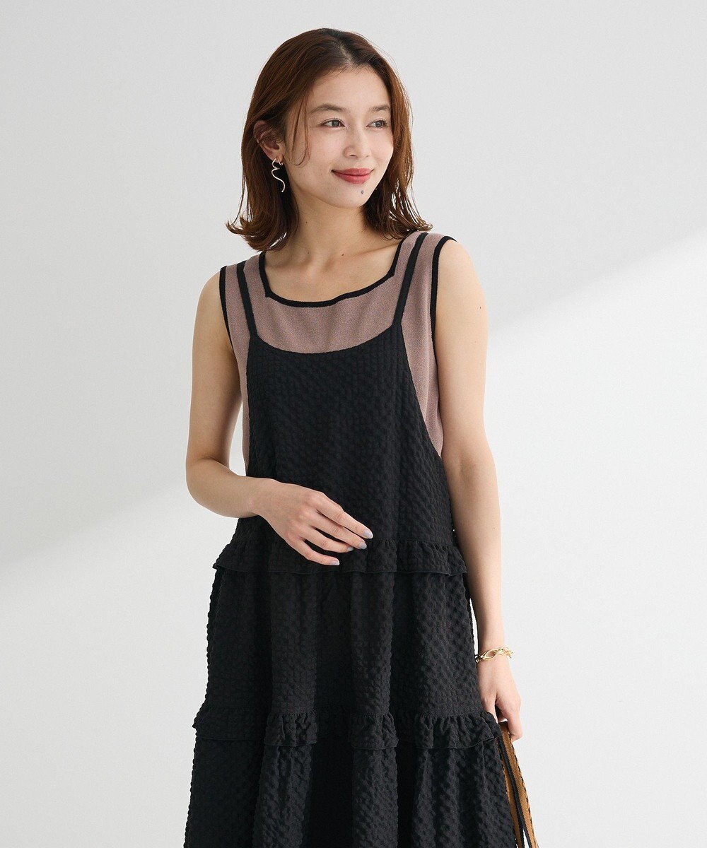 Green Parks ・Petit Fleur フリルティアードキャミワンピ 