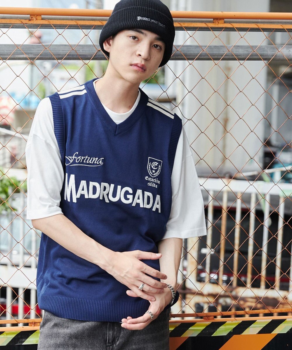 WEGO 【ユニセックス着用ITEM/2点セット】アンサンブルゲームロゴニットベスト 