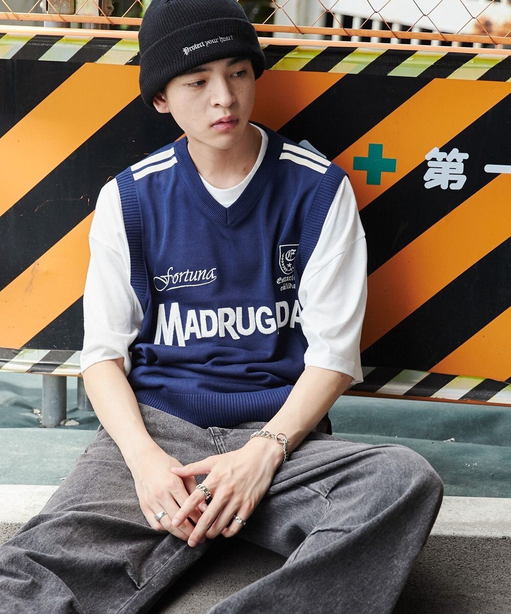 WEGO 【ユニセックス着用ITEM/2点セット】アンサンブルゲームロゴニットベスト 