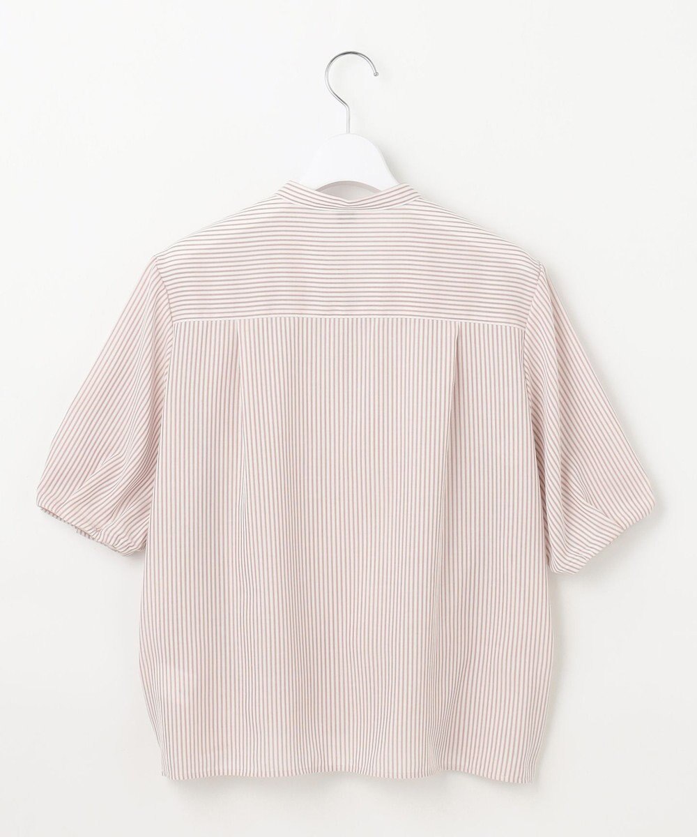 J.PRESS LADIES L 【洗える】ドビー強撚ストライプ コクーンシルエット ブラウス 