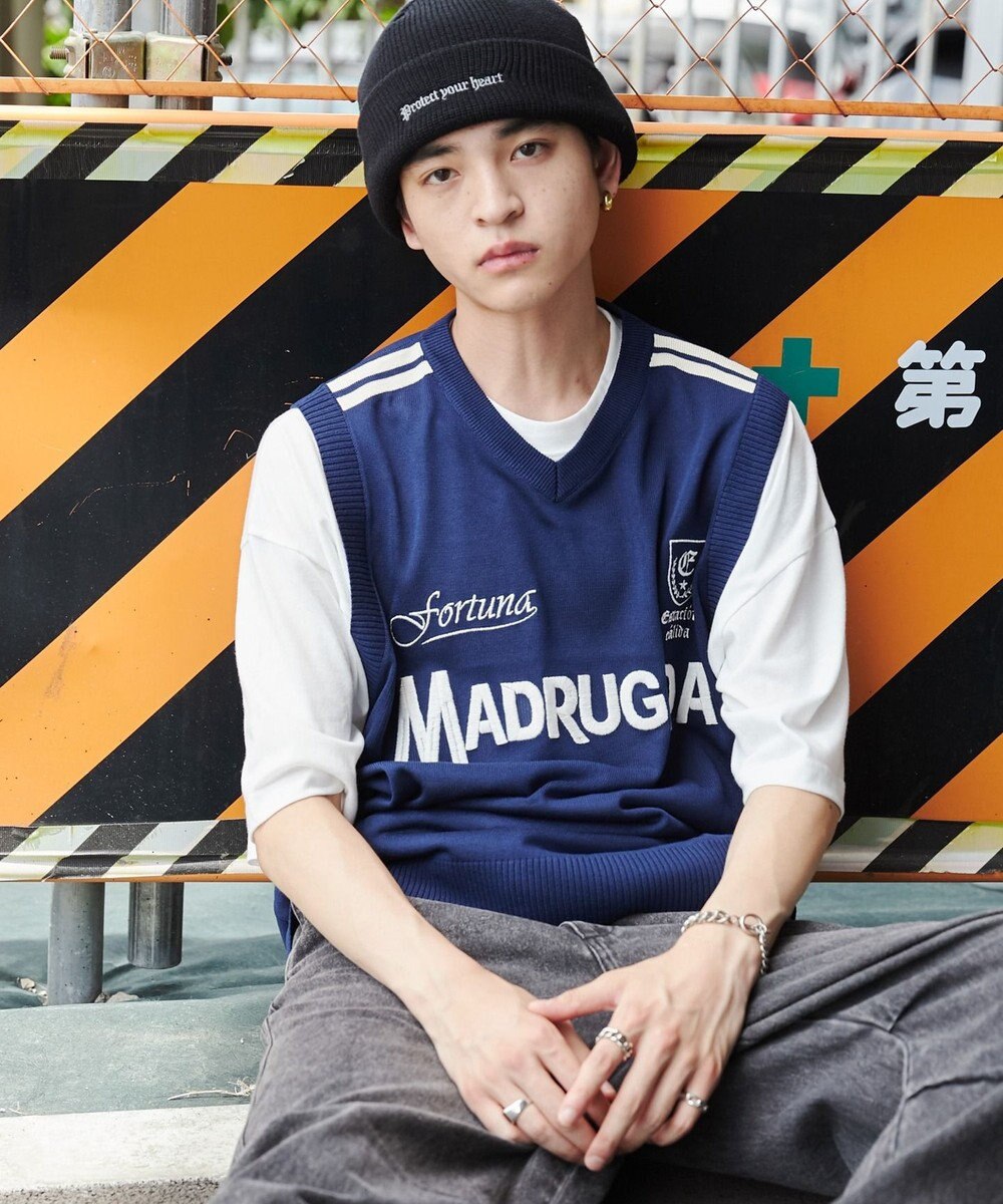 WEGO 【ユニセックス着用ITEM/2点セット】アンサンブルゲームロゴニットベスト 