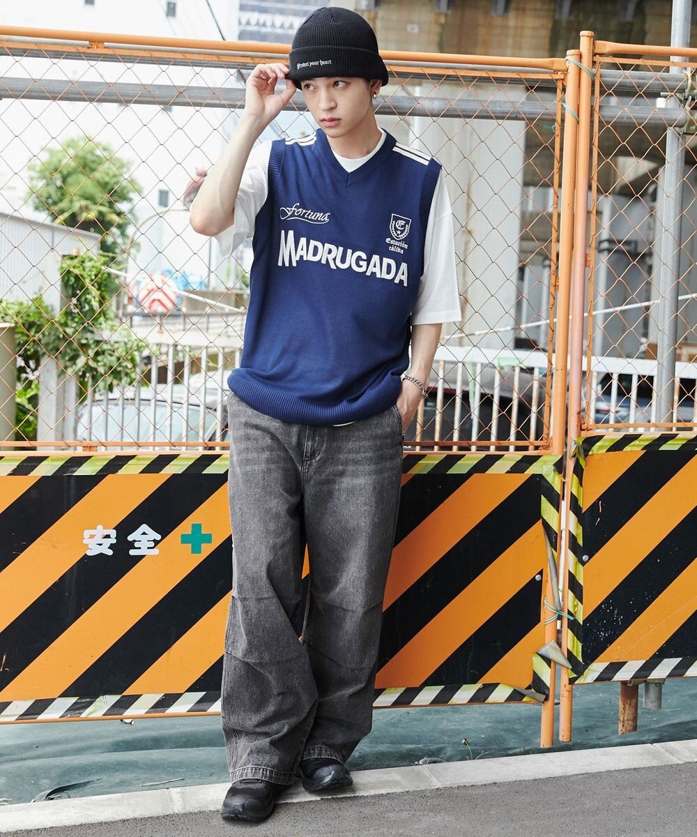 WEGO 【ユニセックス着用ITEM/2点セット】アンサンブルゲームロゴニットベスト 