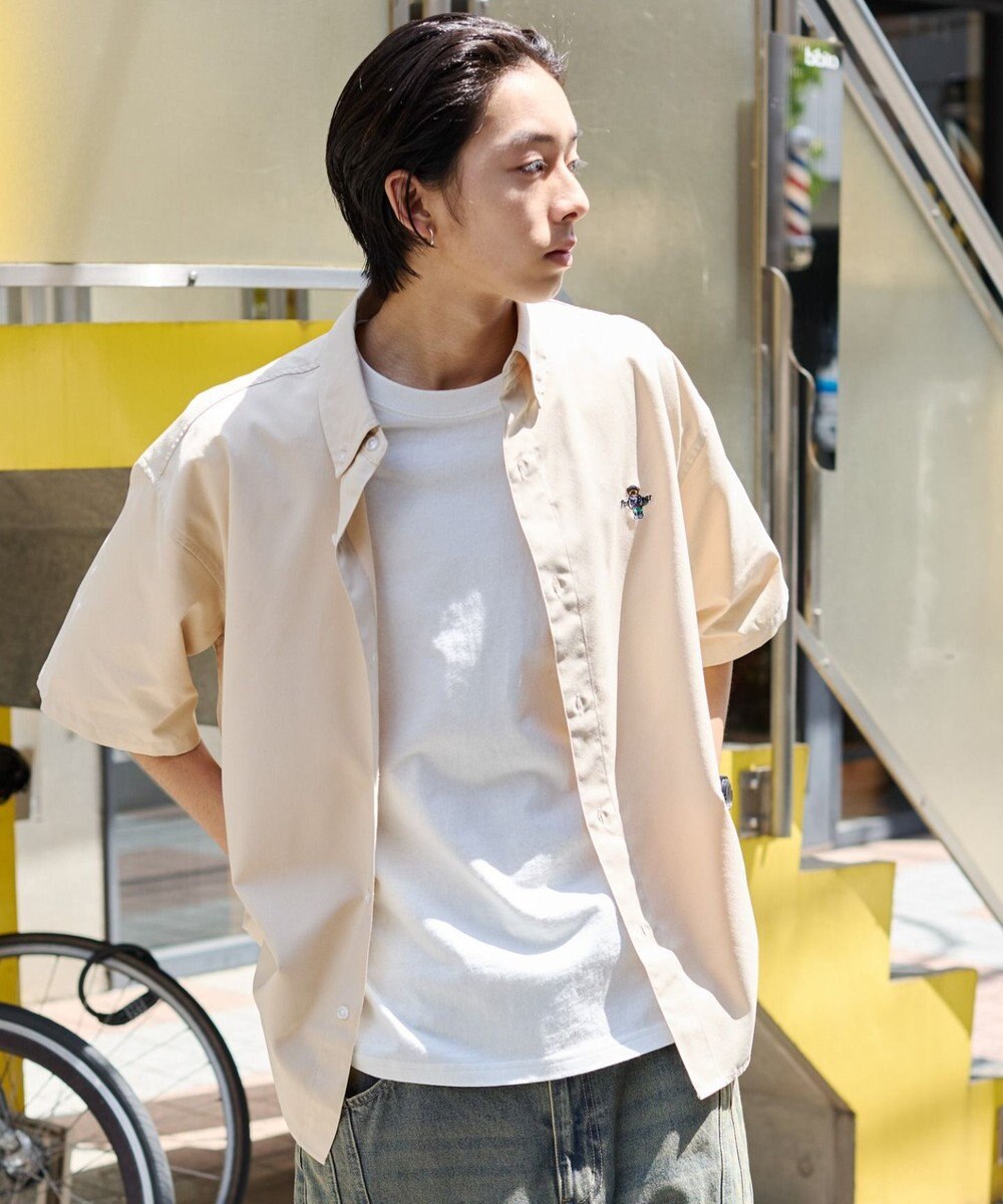 WEGO 【ユニセックス着用ITEM/MLサイズ展開】オックスフォードワンポイントシャツ（SS） 