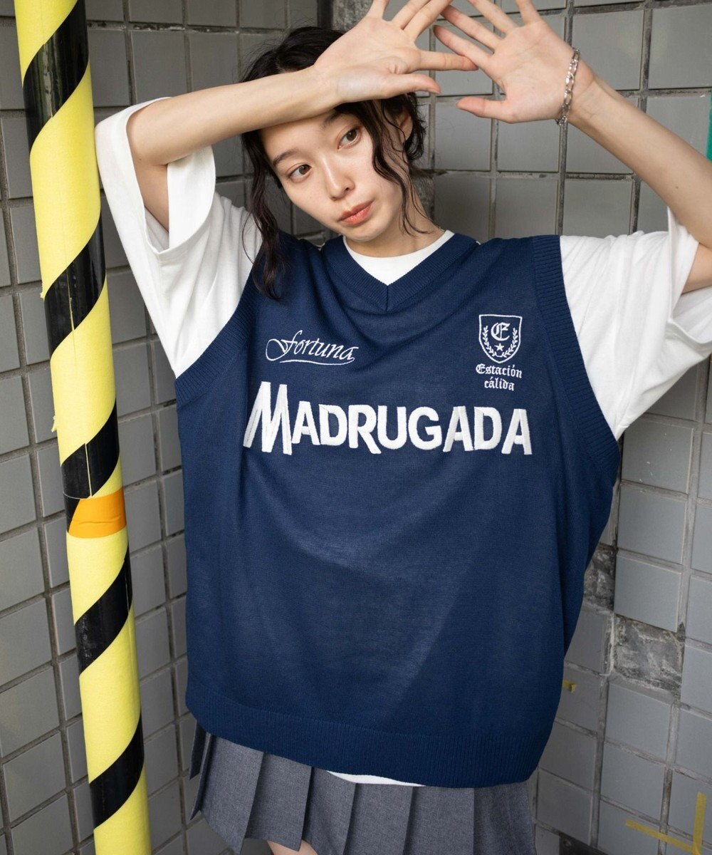 WEGO 【ユニセックス着用ITEM/2点セット】アンサンブルゲームロゴニットベスト 