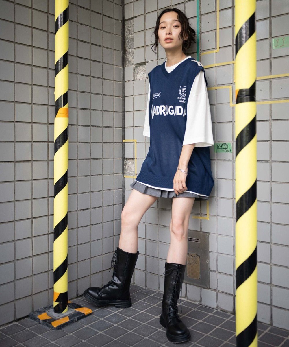 WEGO 【ユニセックス着用ITEM/2点セット】アンサンブルゲームロゴニットベスト 