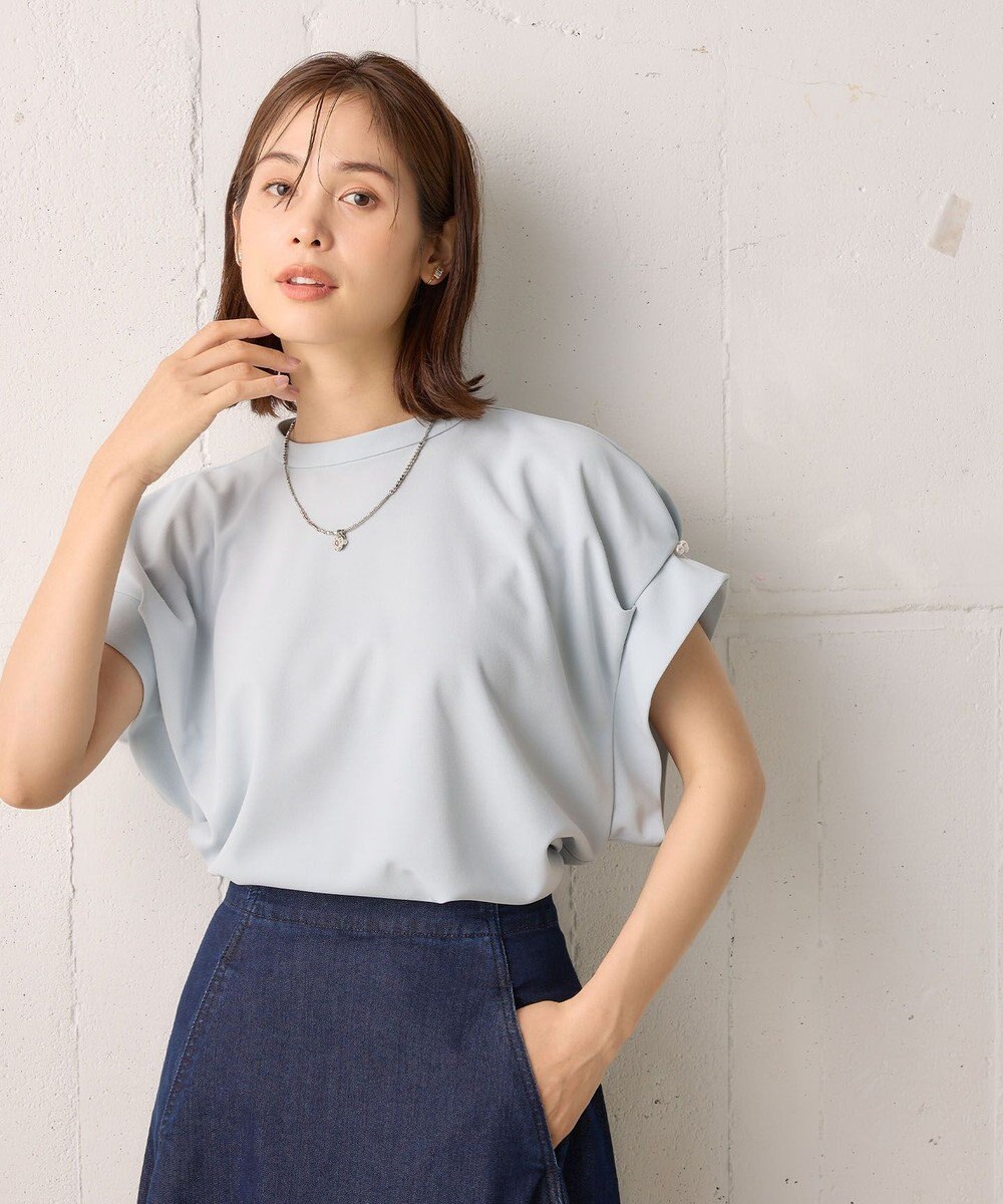 組曲 L 【WEB限定】ライトジョーゼット袖タック ブラウス 