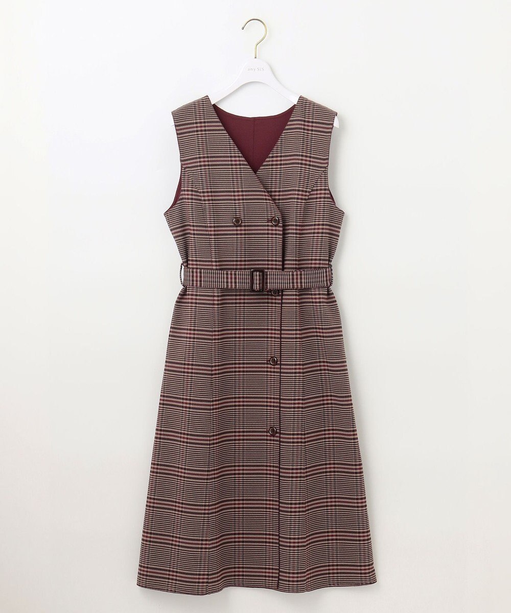 ANY SIS 【美人百花10月号掲載】リバーシブルチェックラップ ワンピース 