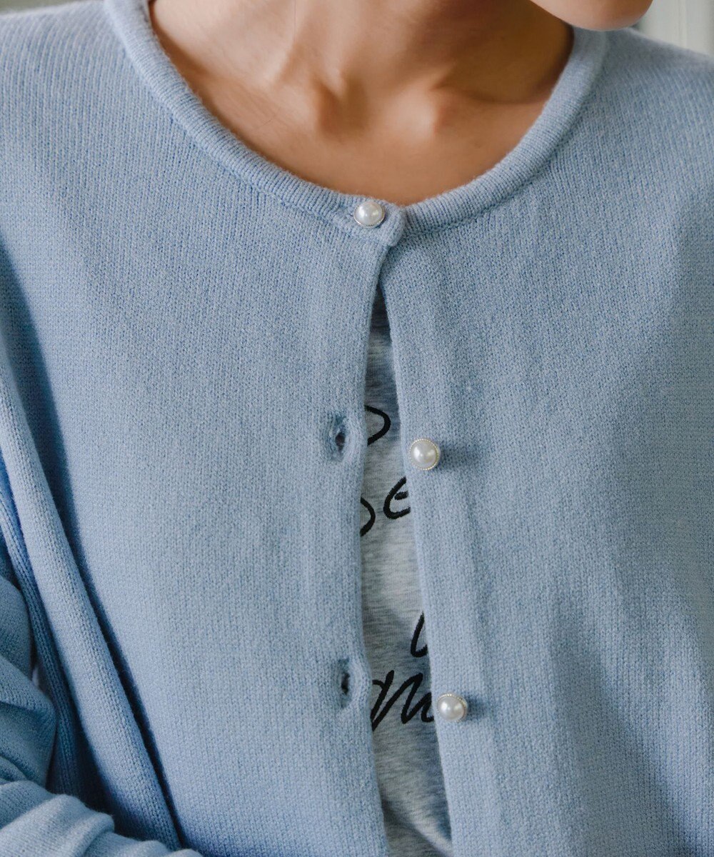 Tiaclasse 【洗える】ラウンドネックミドル丈ニットカーディガン 