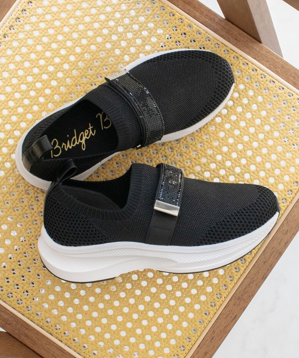 Bridget Birkin 【Bridget Birkin】ベルトストーンニットスニーカー 