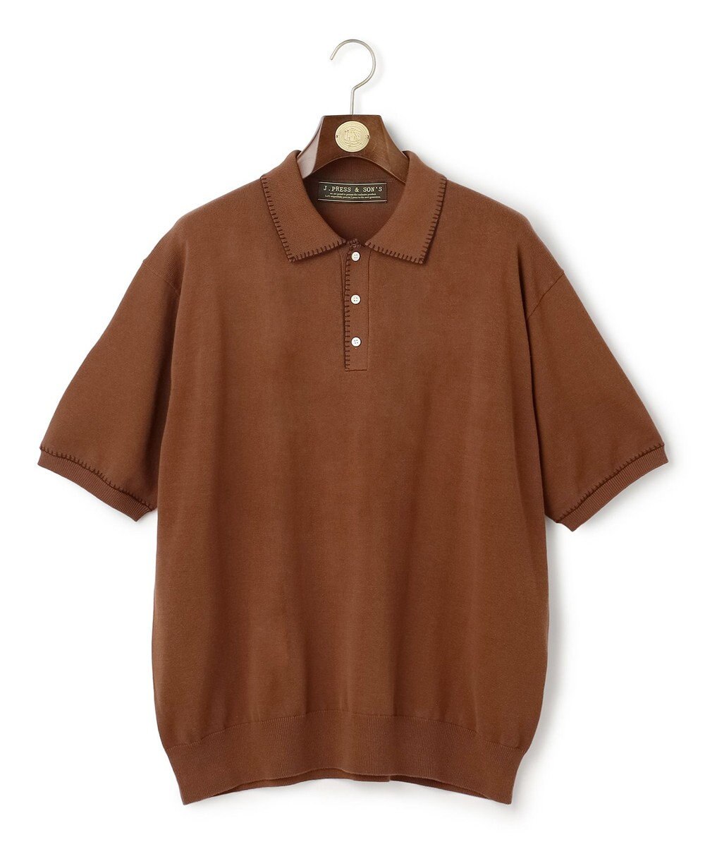 J.PRESS MEN 【WEB・一部店舗限定】Blancket Stitch Knit Polo 