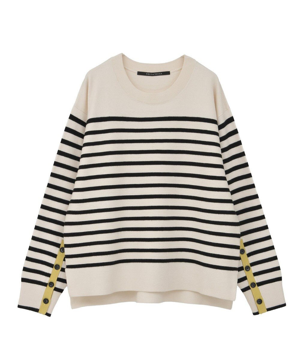 YECCA VECCA 釦デザイン配色ニット 