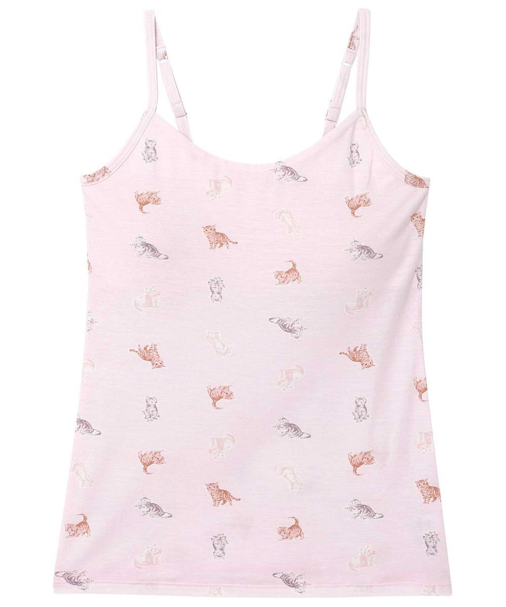 une nana cool 猫プリント カップ付きキャミソール 