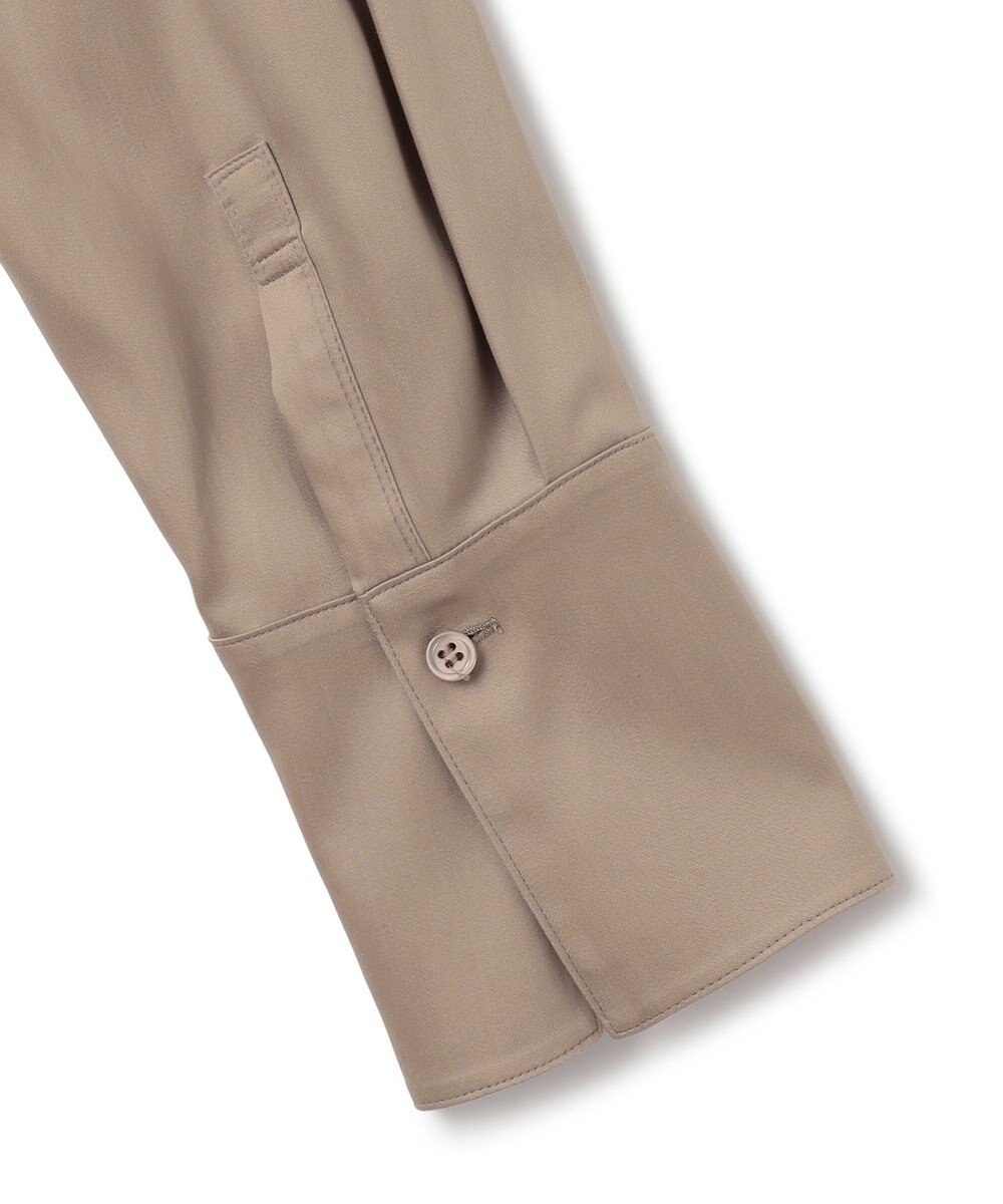 ICB 【WEB限定カラーあり・洗える】 シルキーサテン シャツブラウス 