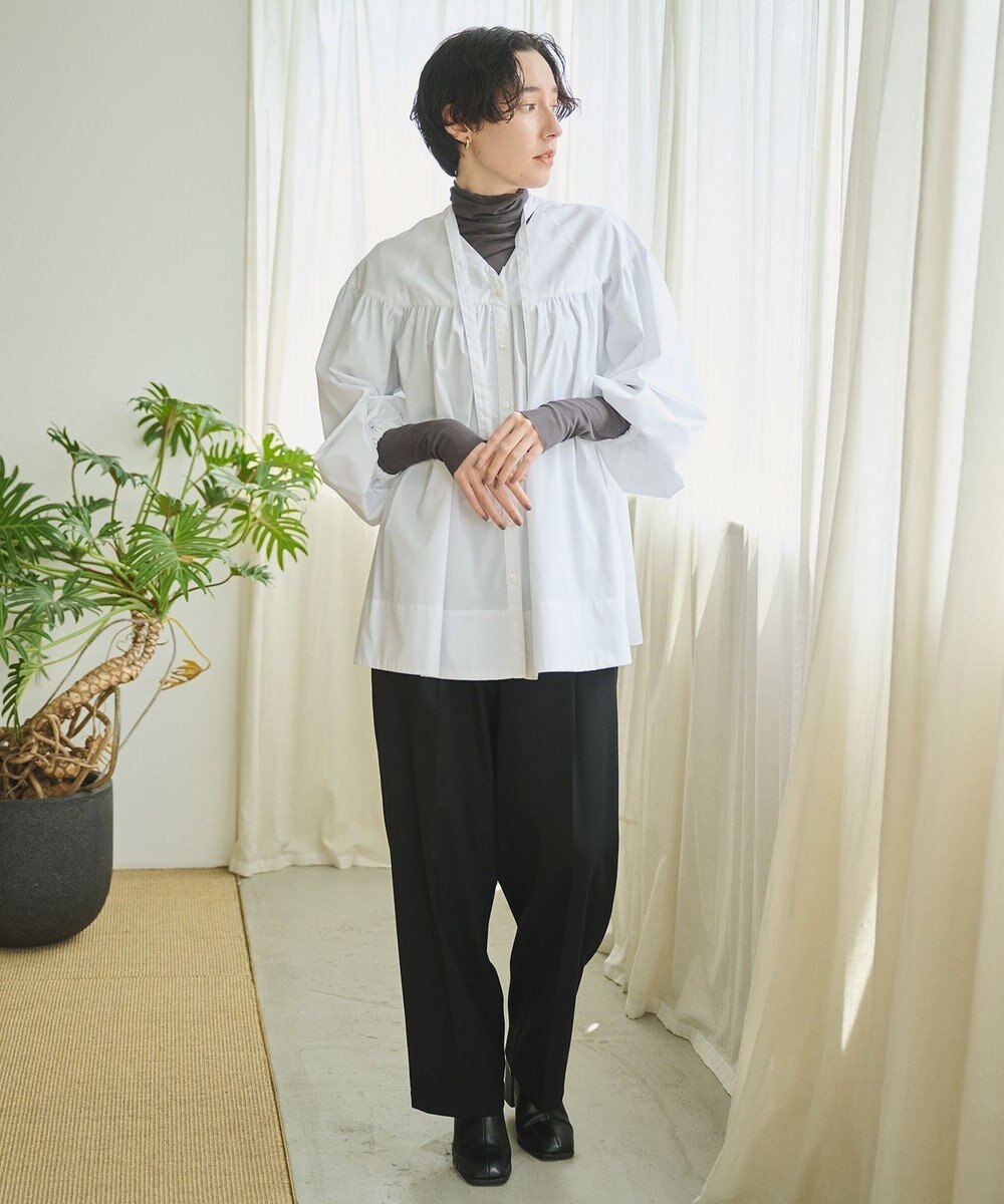 #Newans 【アイロンいらず】バストカットギャザーブラウス 