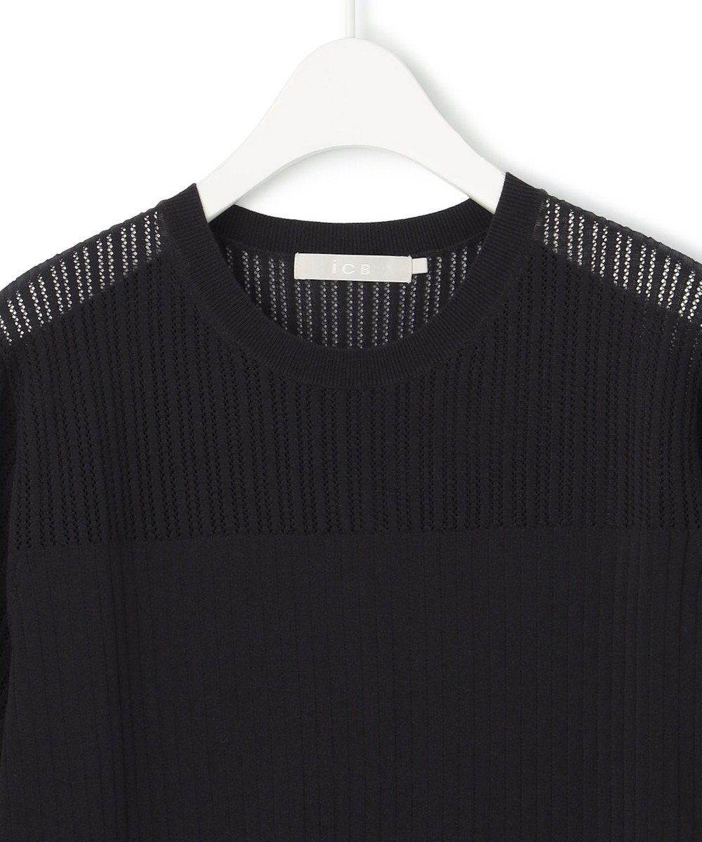 ICB L 【洗える】 レースニットトップス 