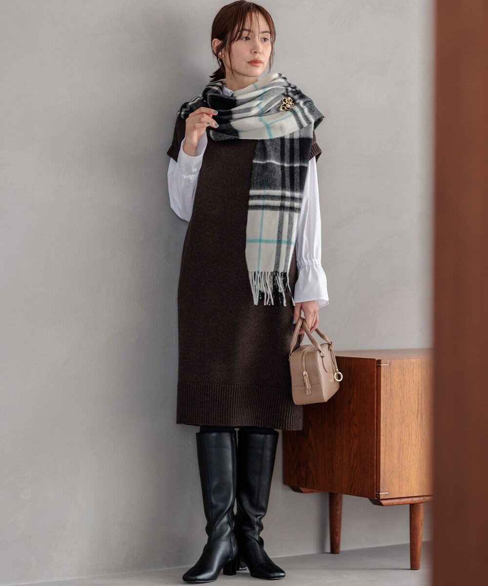 組曲 S コンパクトシャーティング フレア袖シャツ 