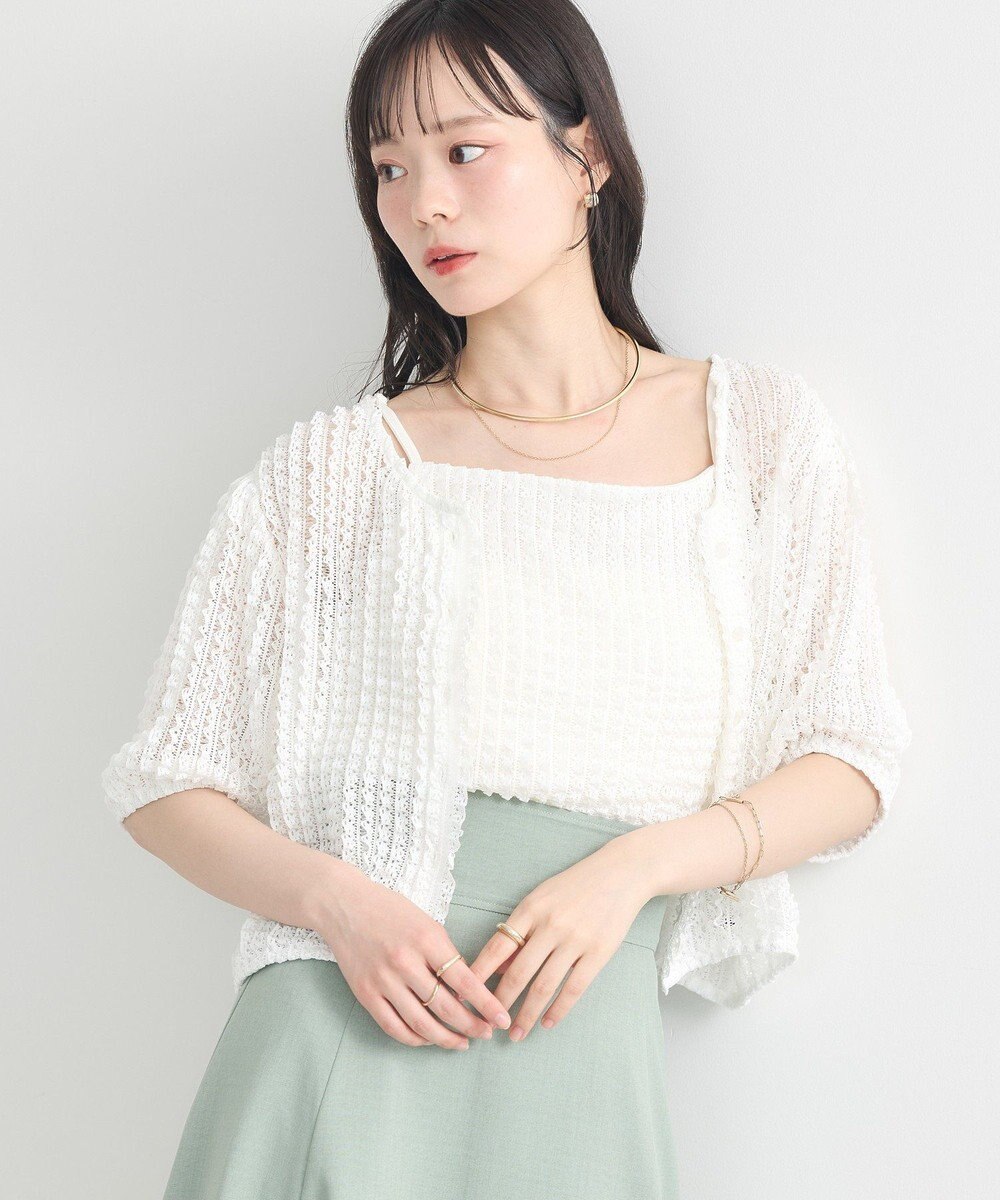 earth music&ecology ミニフリルカットレースアンサンブル 
