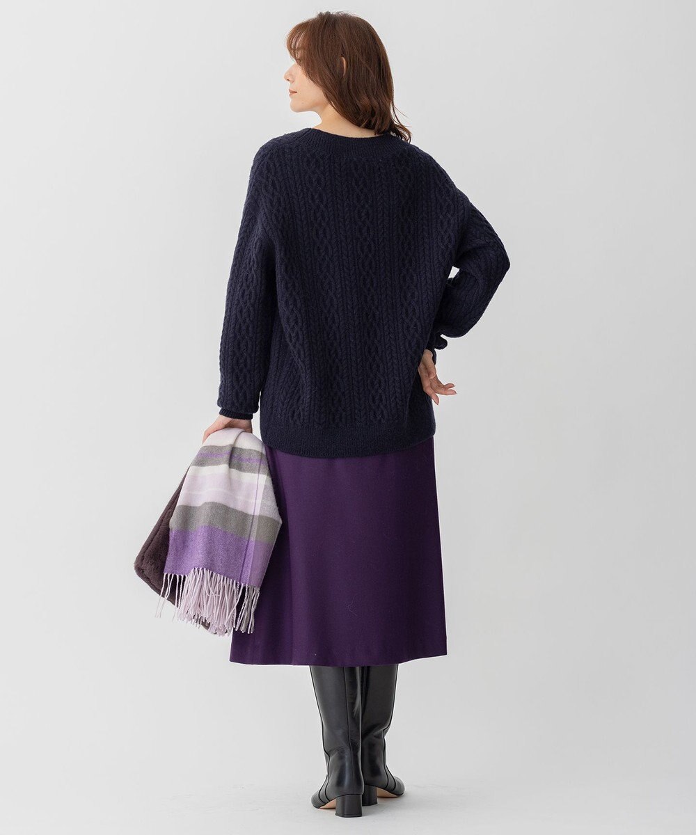 自由区 【洗える】ウォッシャブルハイカウントフラノ タックスカート 