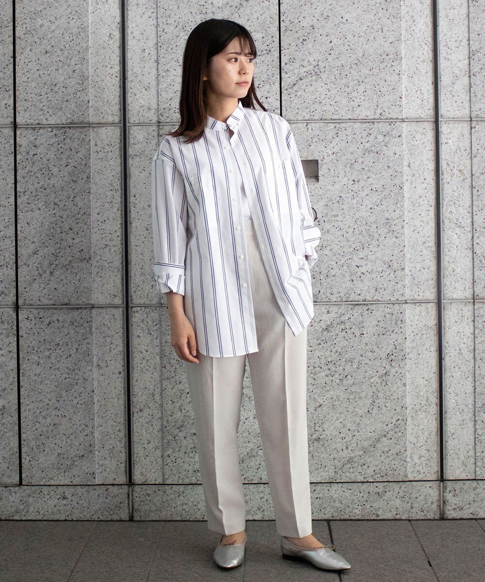 KASHIYAMA GIZA 100/2 バンドカラーシャツ 