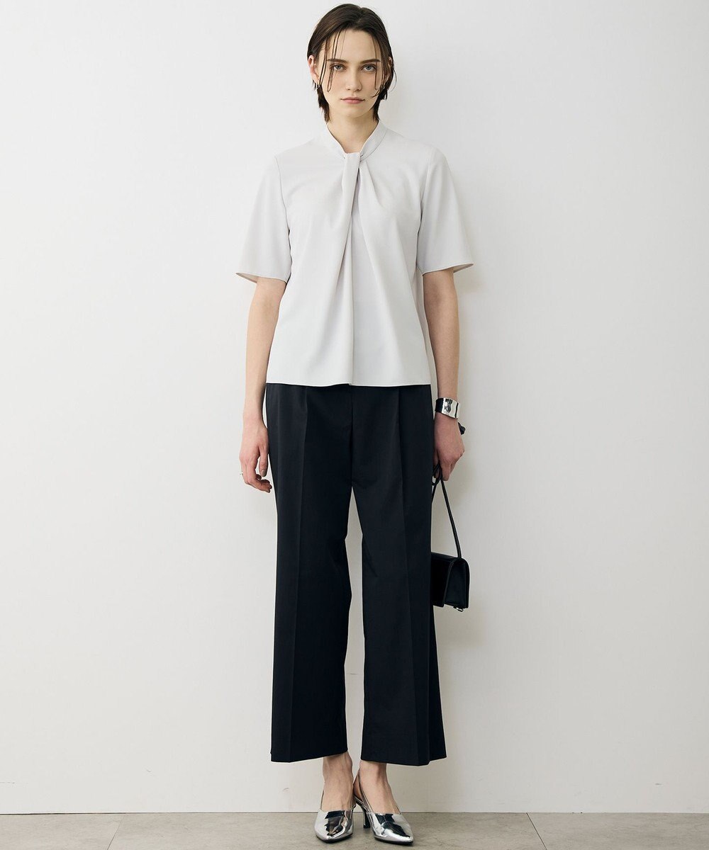 ICB L ストレッチジョーゼット ドレープデザインブラウス 