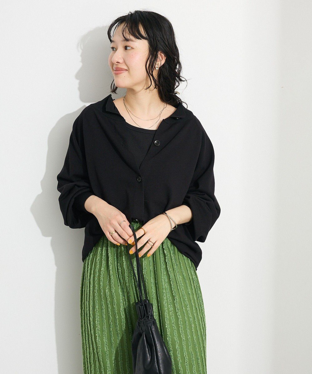 CRAFT STANDARD BOUTIQUE 洗える/UVカット/毛玉軽減 ファンクショナルニットカーディガン 