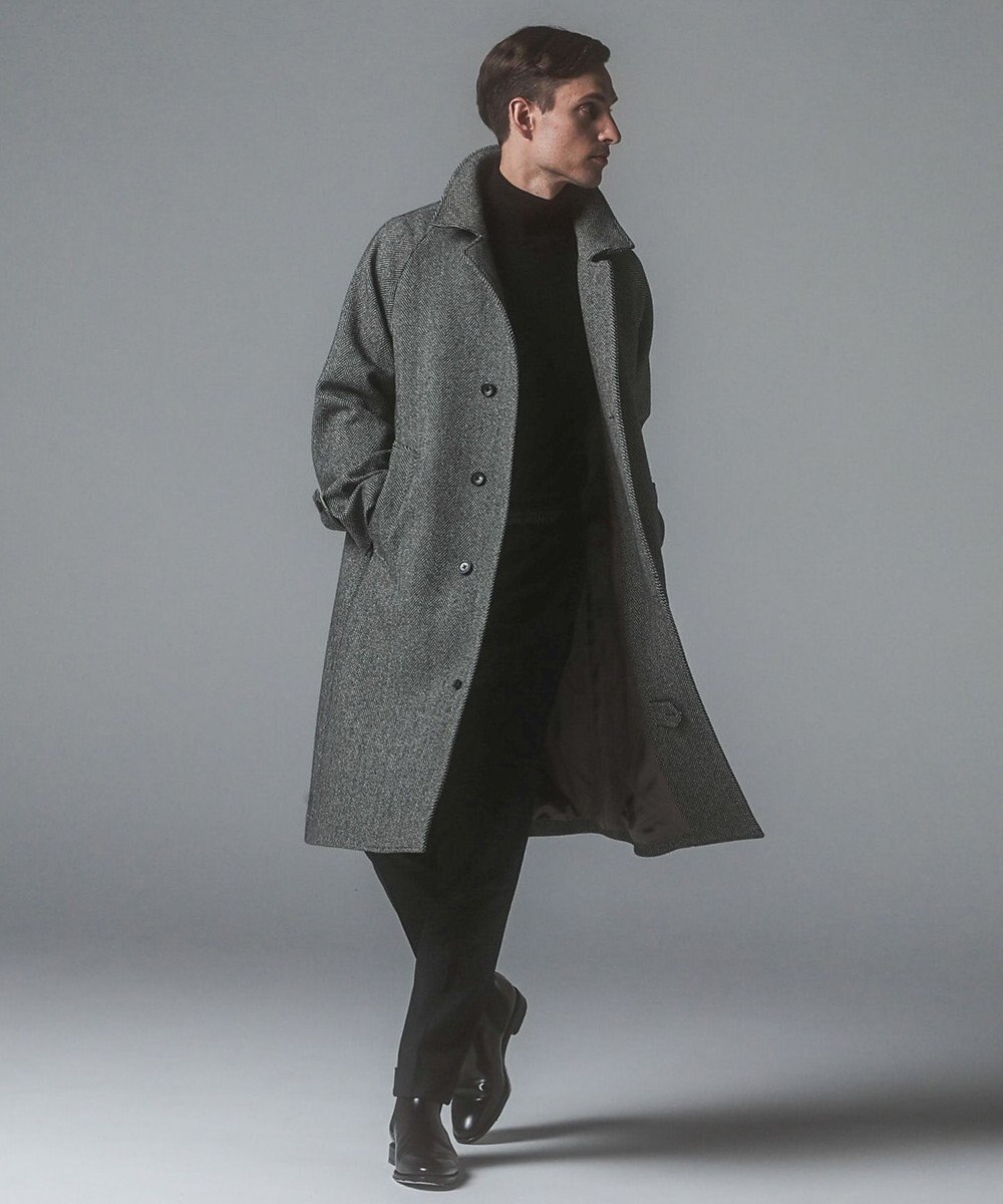 GOTAIRIKU 【山栄毛織】カントリーツイード ステンカラーコート 