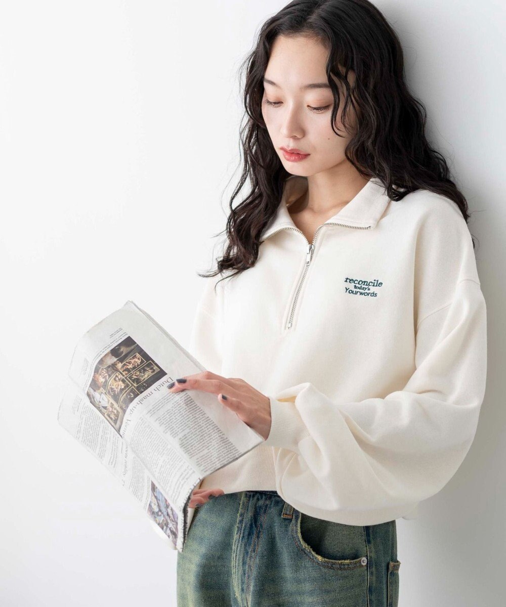 WEGO ハーフジップショートスウェット 