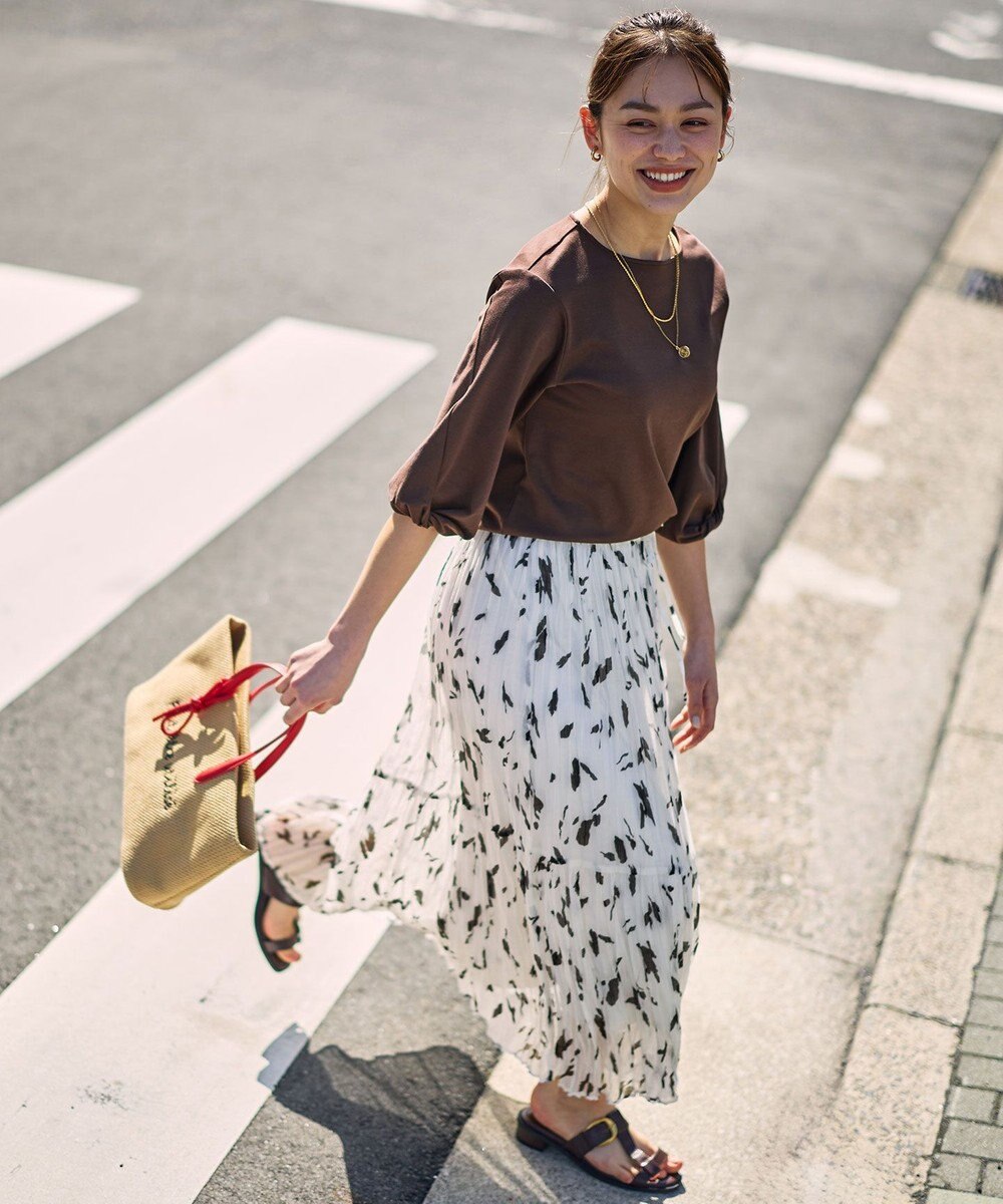 ANY アートドットプリントスカート 