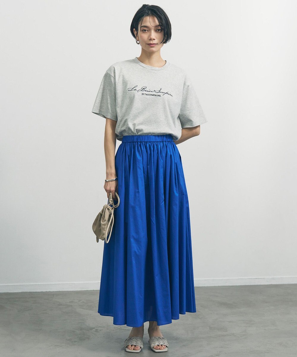 UNFILO L 【VERY掲載】BEAUTY FORM-T cotton ロゴ ハーフスリーブ Tシャツ 