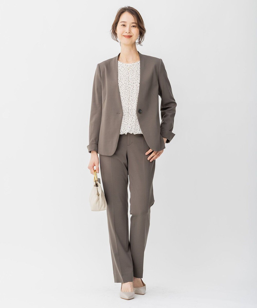 自由区 【洗える/ドット柄】ロイヤルシフォン プルオーバーカットソー 