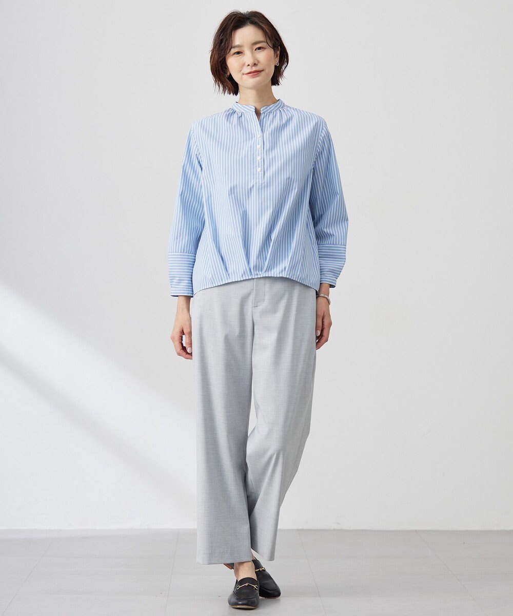 J.PRESS LADIES 【洗える】CARREMAN 2WAY ストレート ワイド パンツ 