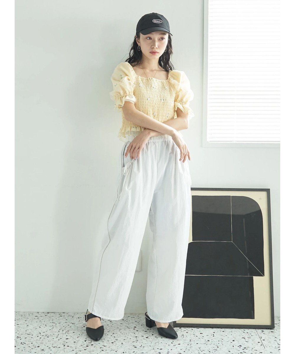 earth music&ecology フラワー刺繍ブラウス 