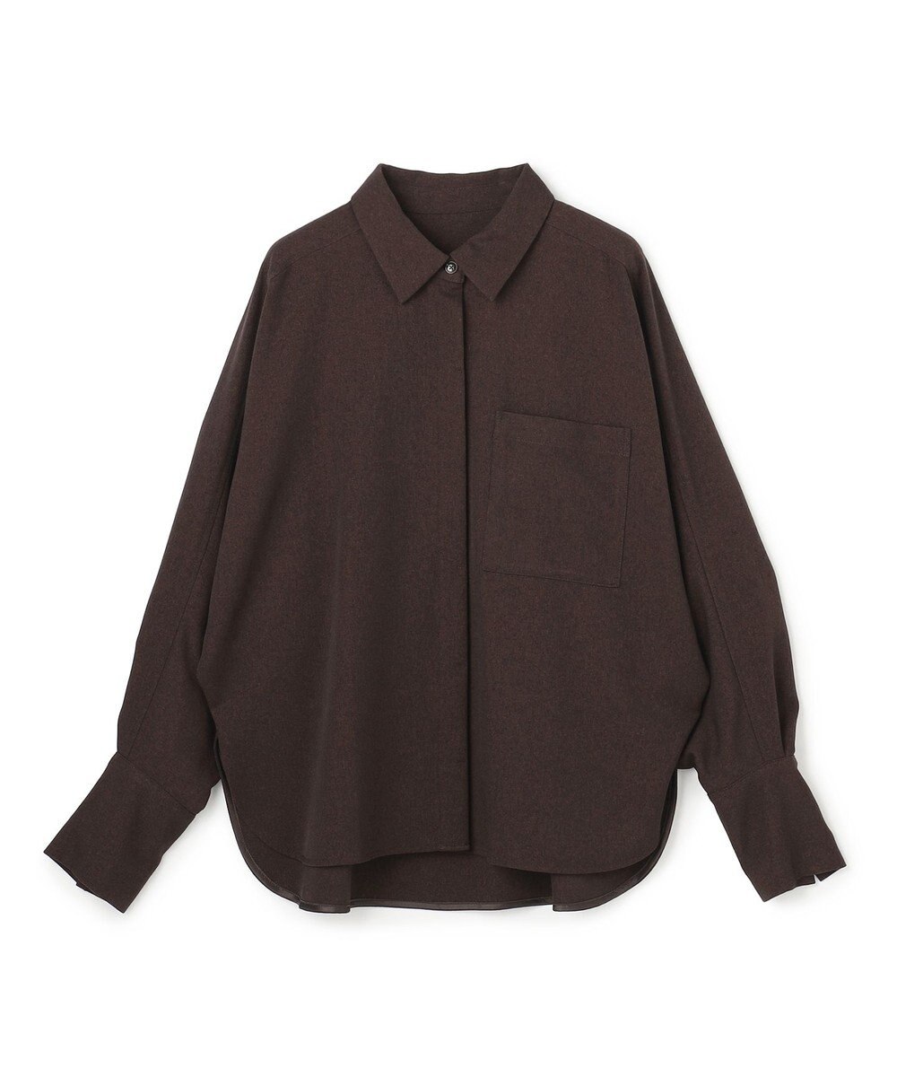 uncrave ウォッシャブルウールライクツイル ドルマンシャツ 