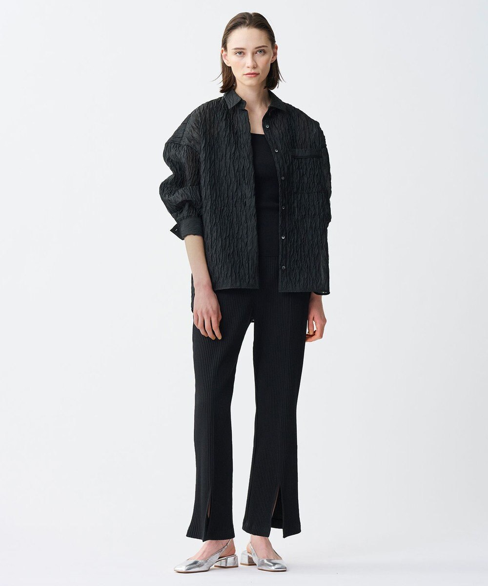 uncrave プリーツリブ スリットパンツ 