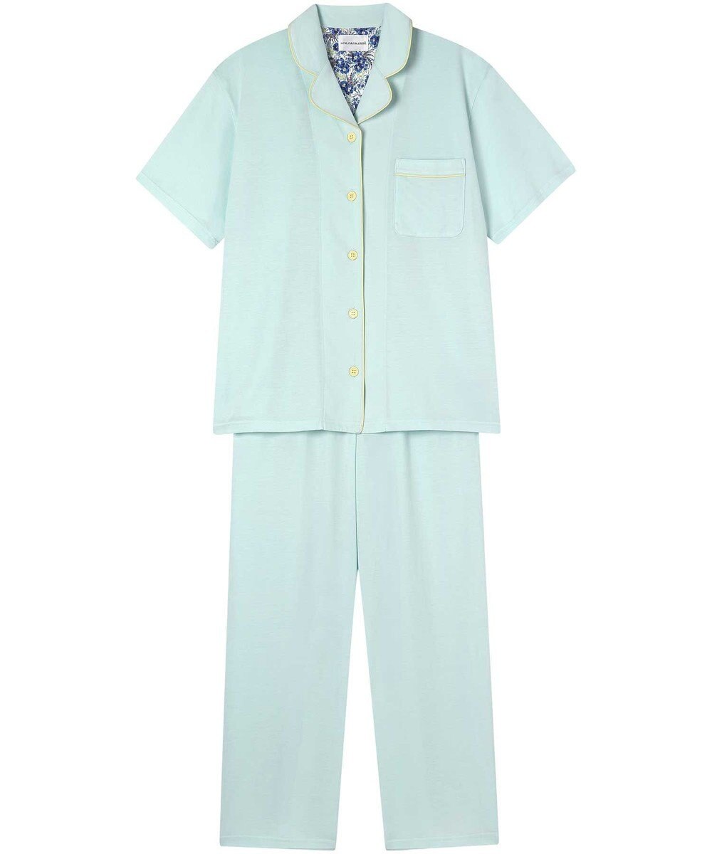 une nana cool 【綿100%】スビン天竺 半袖開襟パジャマ MADE WITH LIBERTY FABRIC 