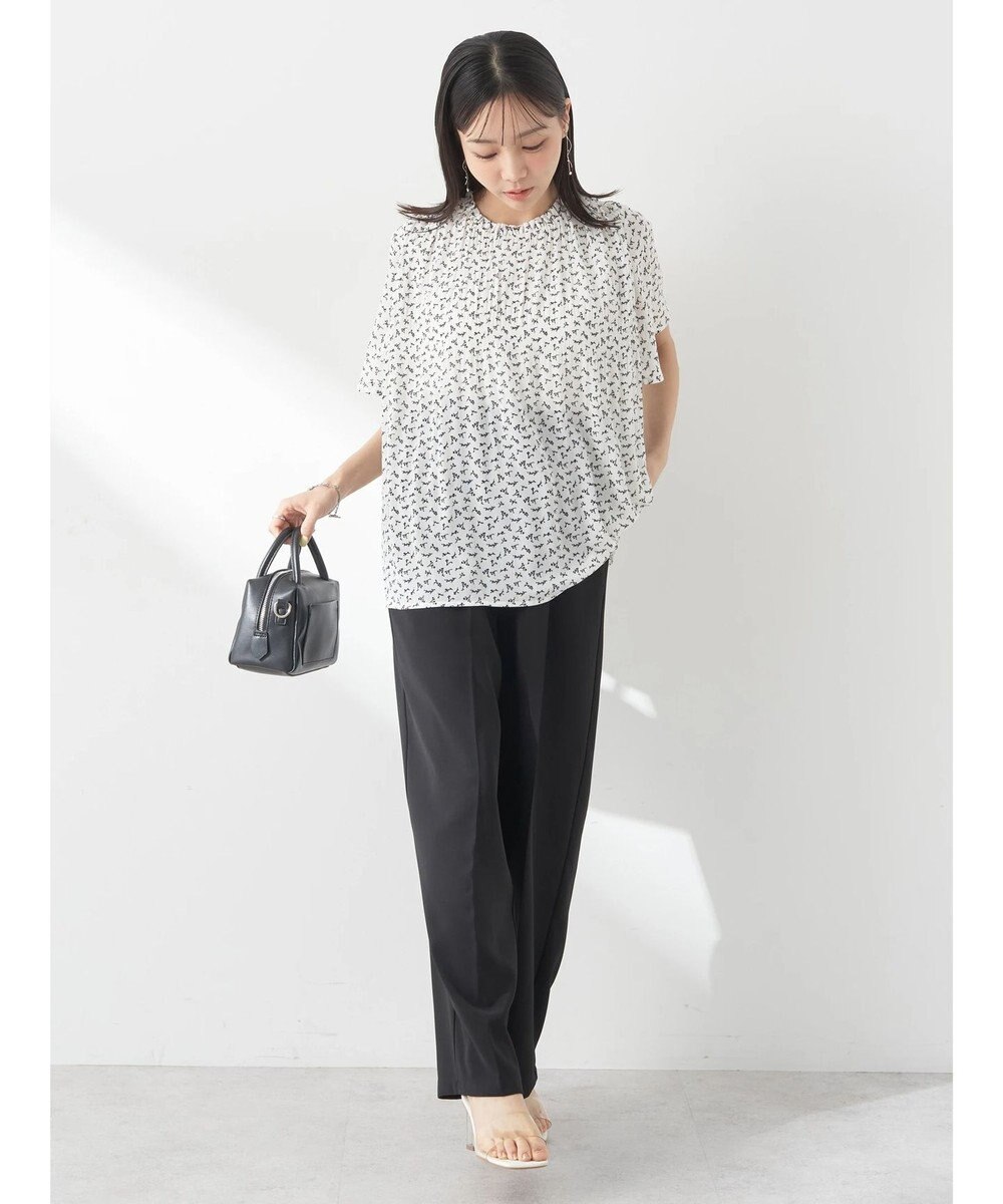 earth music&ecology マジョリカプリーツ半袖ブラウス 