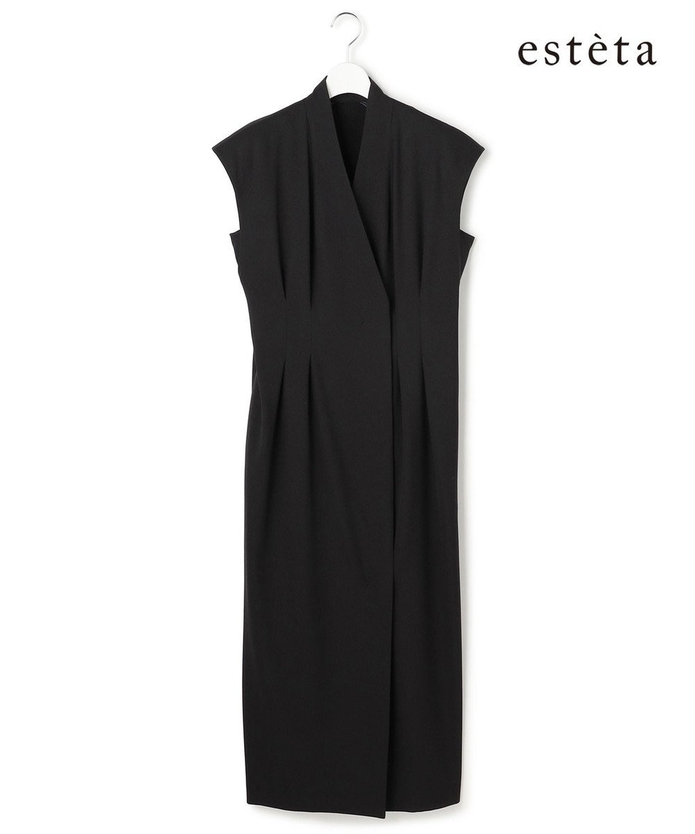 23区 【エステータ】マットクレープジョーゼット ワンピース 