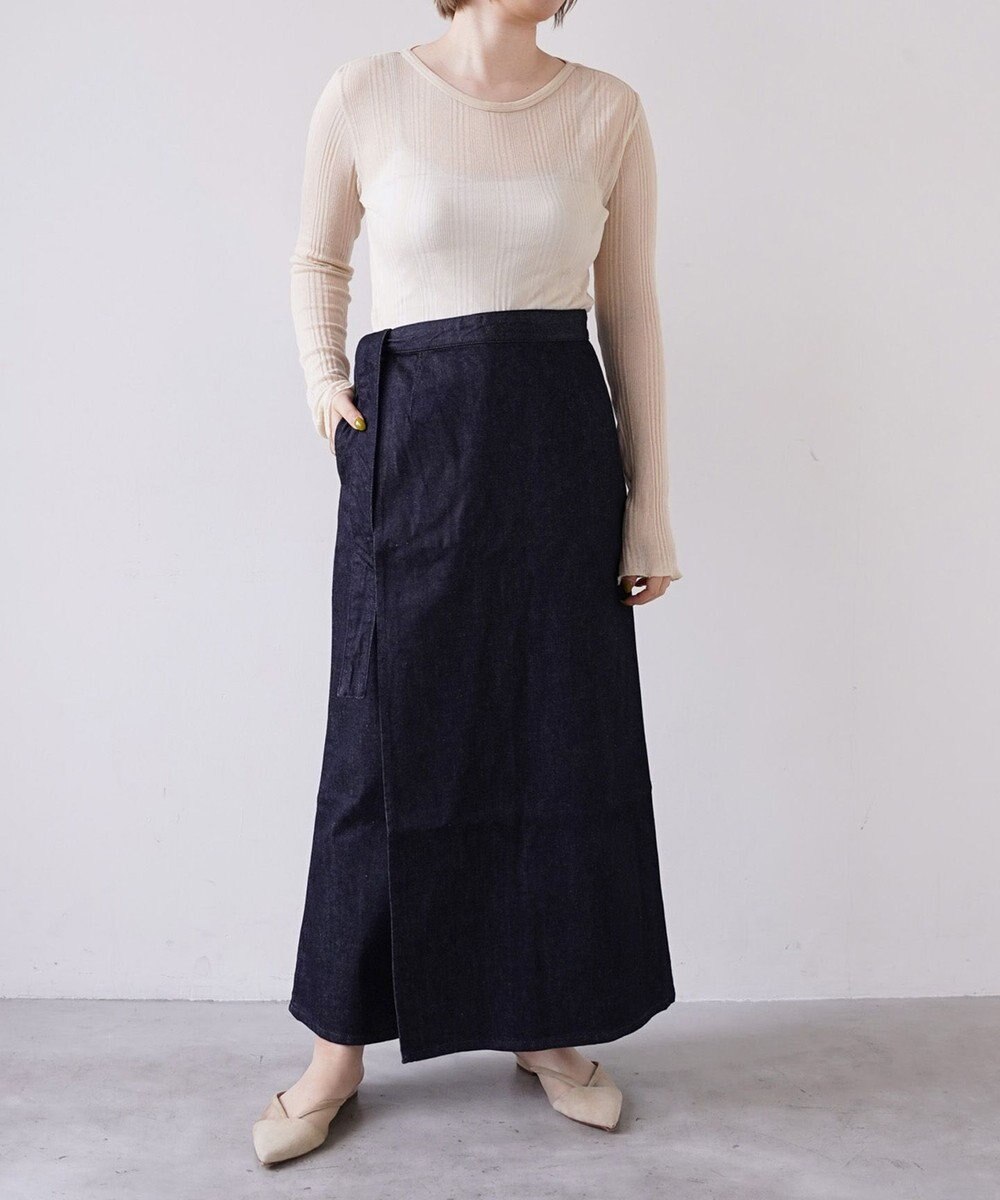 woadblue サイズ追加 ＜坪田あさみさんコラボ＞デニムラップスカート 