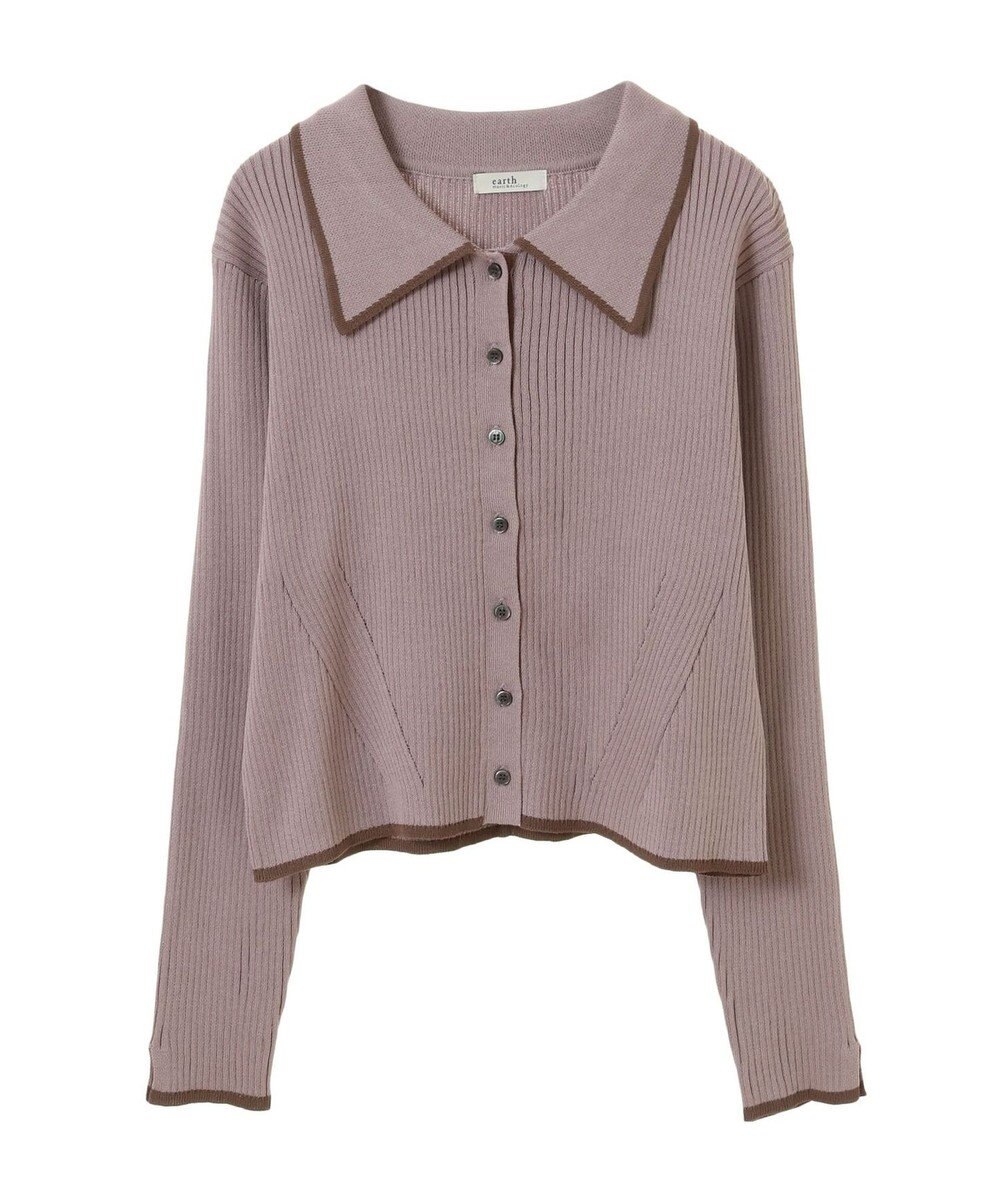 earth music&ecology バイカラートリムニットカーディガン 