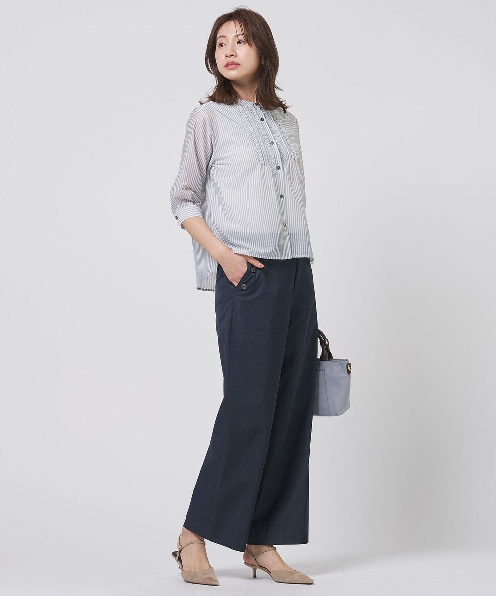 J.PRESS LADIES L 麻シェルドライ ワイド ストレート パンツ 