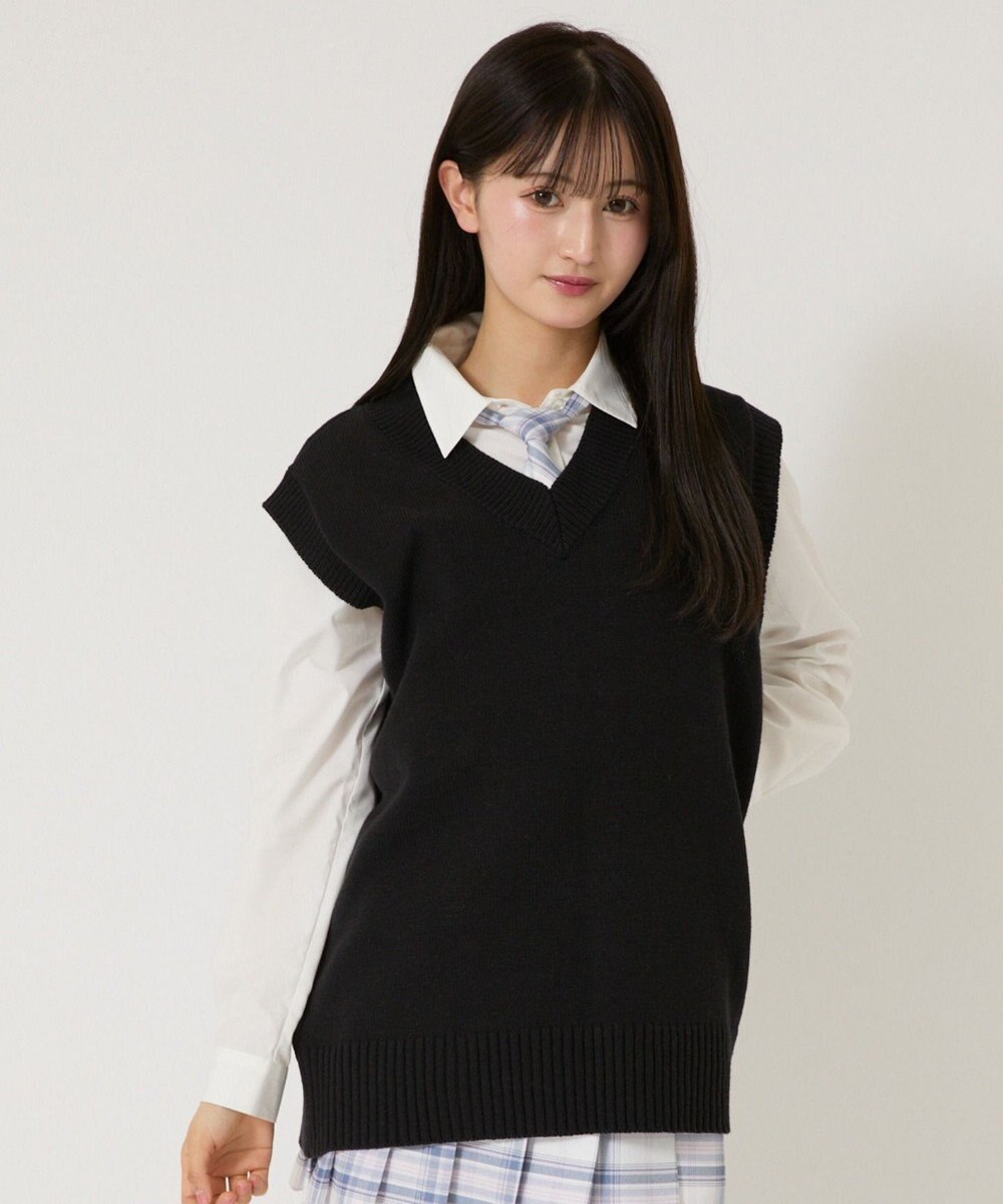 WEGO 【SCHOOLITEM】無地ニットベスト 
