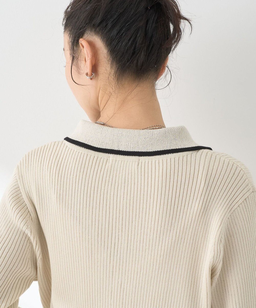 earth music&ecology バイカラートリムニットカーディガン 