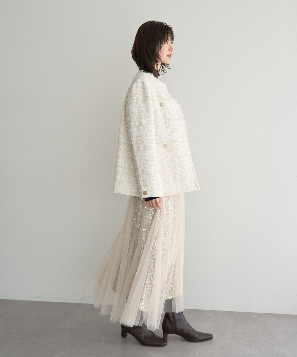 YECCA VECCA スパンコール×チュールスカート 
