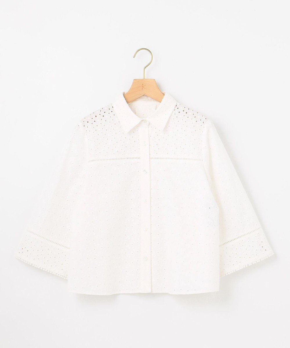 組曲 S エンブロイダリーレース襟付 ブラウス 