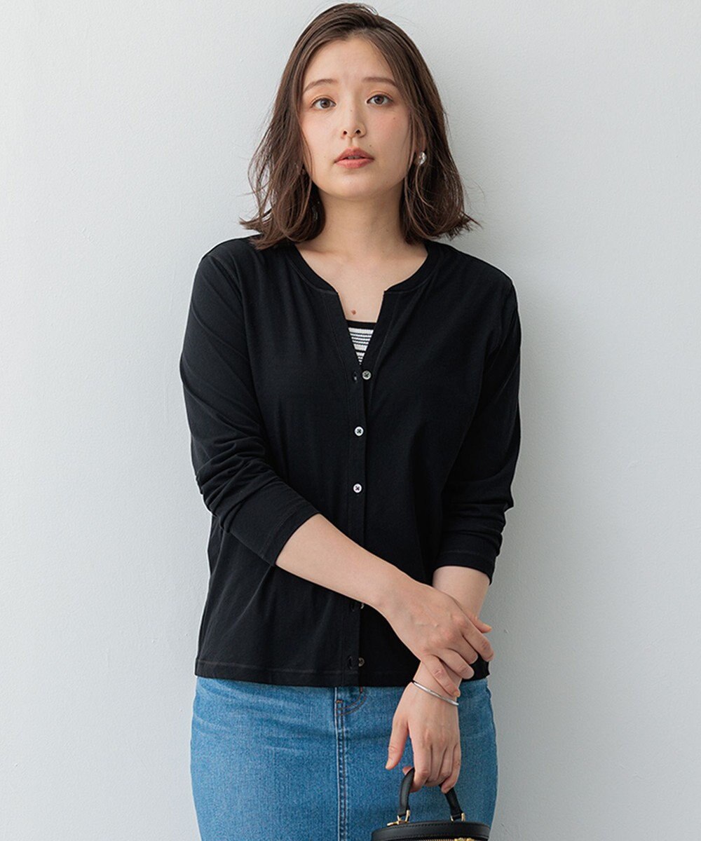 23区 【SLOW/一部店舗限定】シアーツイストシングルジャージー カーディガン 