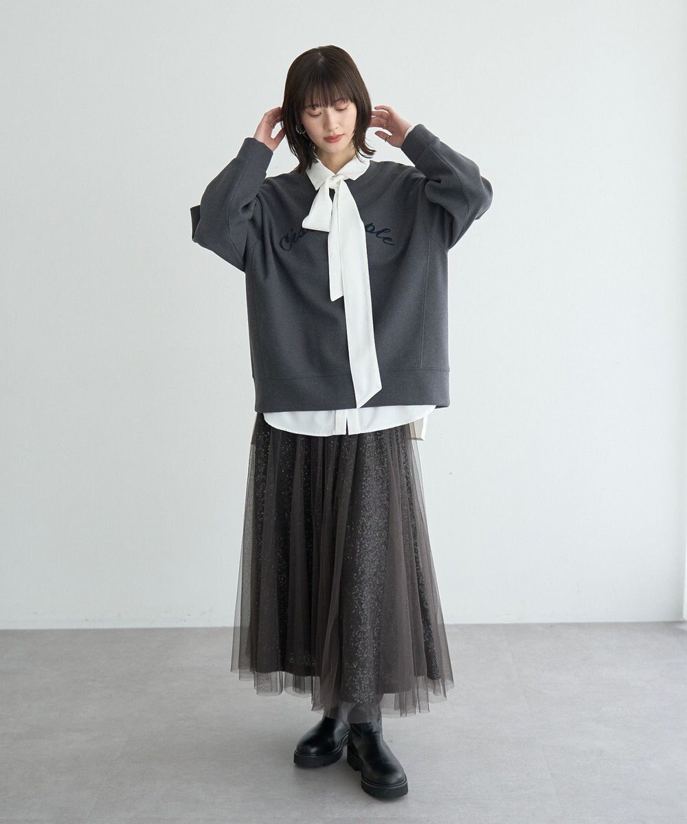 YECCA VECCA スパンコール×チュールスカート 