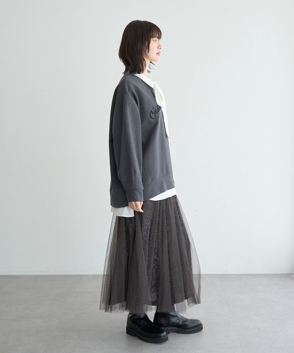 YECCA VECCA スパンコール×チュールスカート 