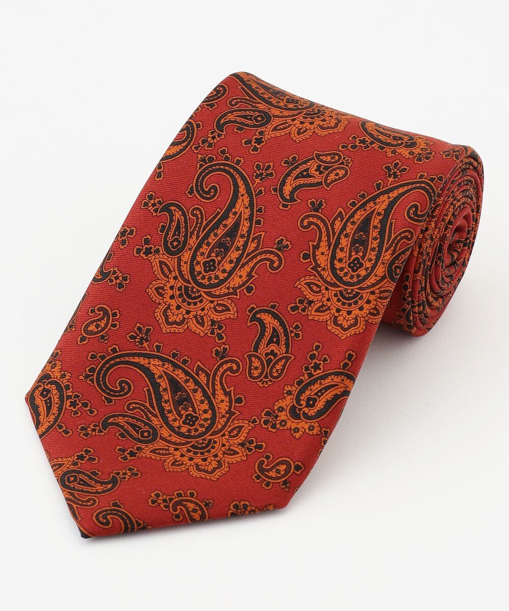 J.PRESS MEN オーバーダイペイズリーハンドプリント ネクタイ 