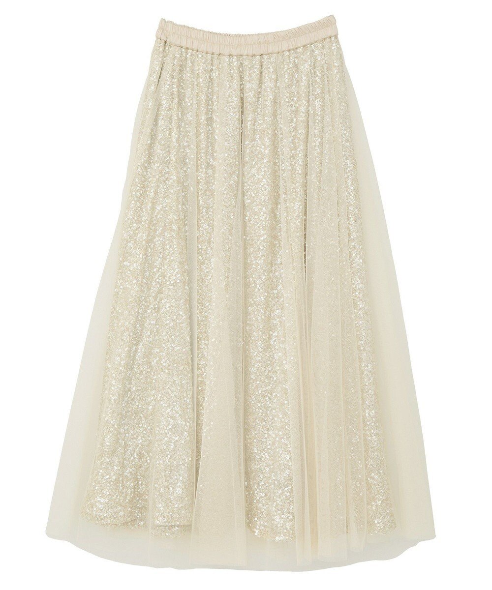 YECCA VECCA スパンコール×チュールスカート 